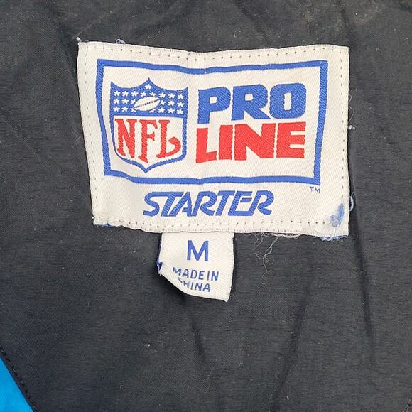 VTG 90s Oversized Carolina Panthers Starter Jacket Pro Line Hooded Men's Sz M - Picture 10 of 10